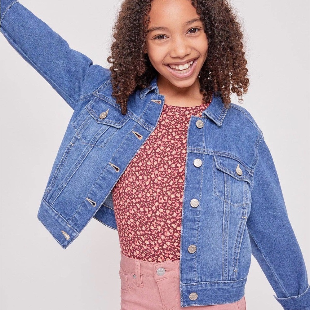 YMI Girls Blue Denim Jean Jacket - Classic Button-Front